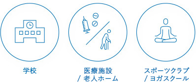 不特定多数の人が集まる場所でご活用ください