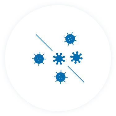 壁・天井の特定のウイルスの数を減少